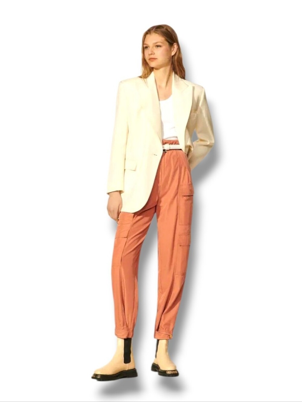 NWOT Sandro Multi-pocket Paper Bag Pants - Size FR 36/US 0